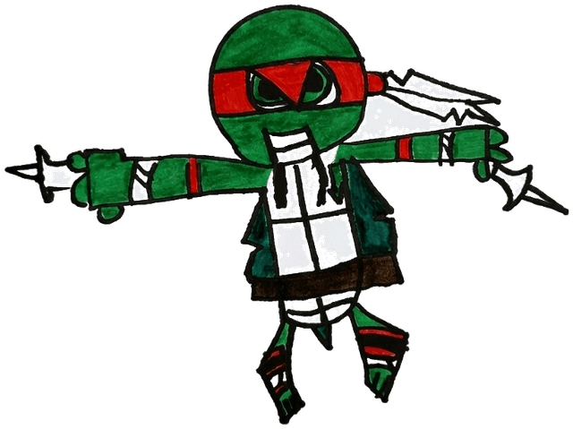 Child's drawing of a ninja